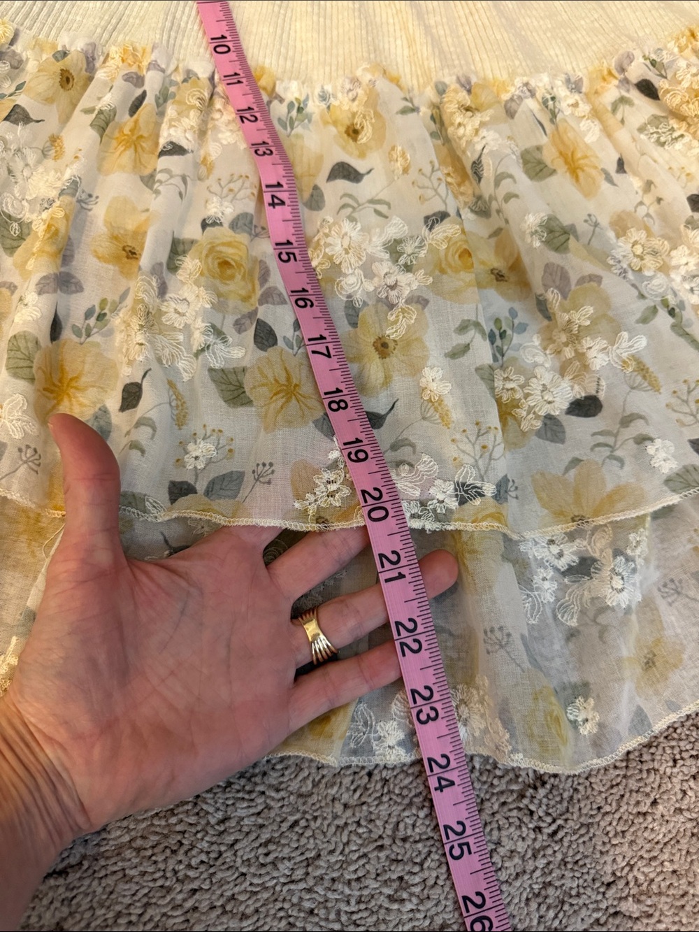 POL Floral Peasant Blouse in Cream and Yellow - Picture 14 of 16